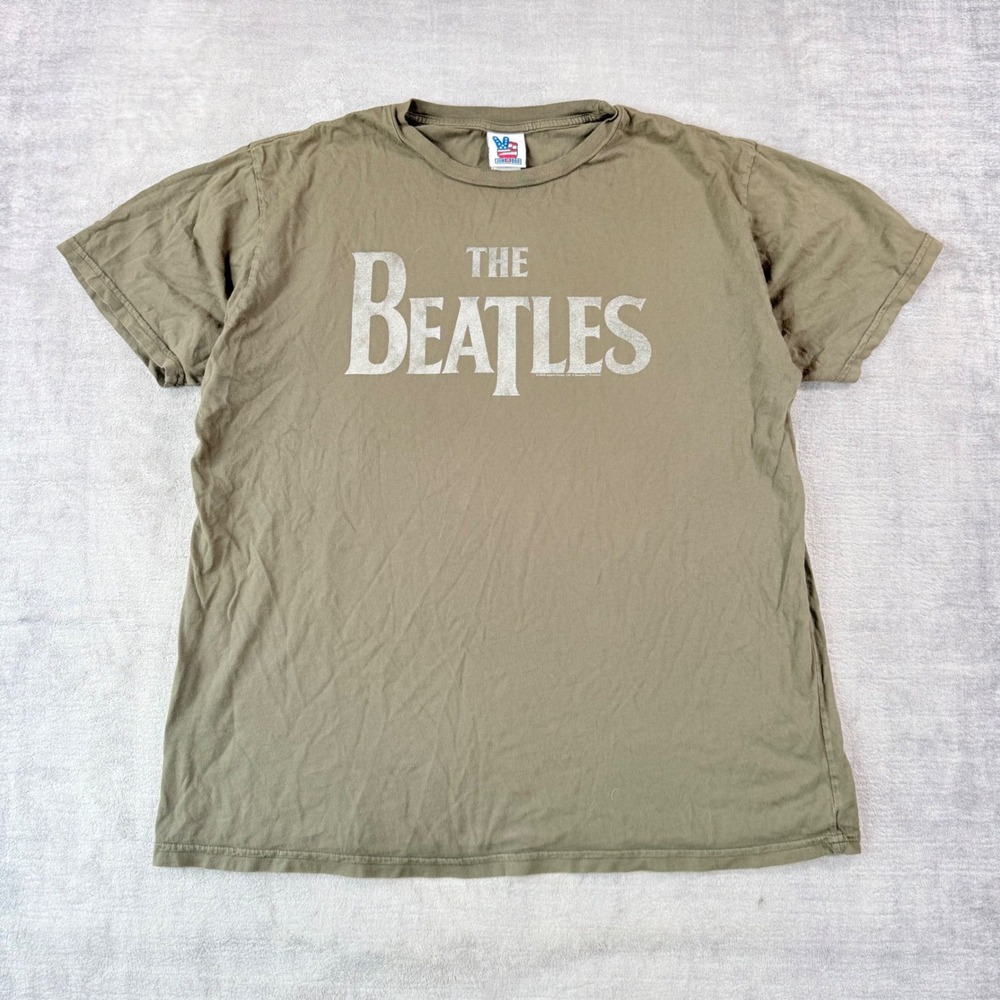 The Beatles Shirt Mens XL Green Sgt Peppers Graphic 2008 Band Tee Y2K Junk Food